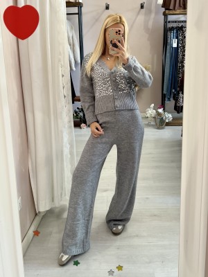 Completo PANDORA cardigan e pantaloni grigio