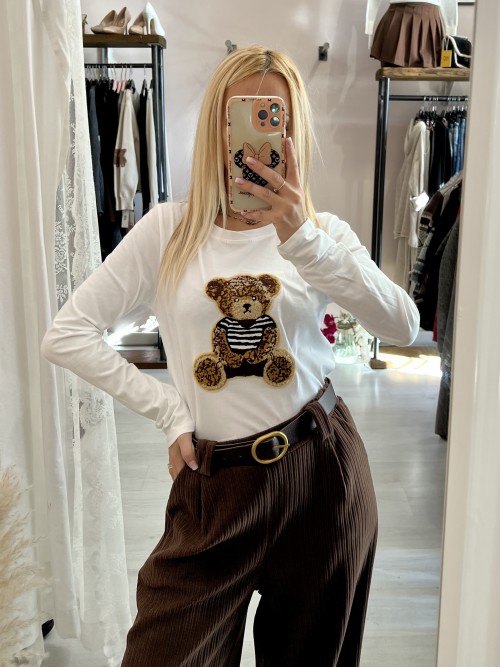 Maglia toppa TEDDY bianca