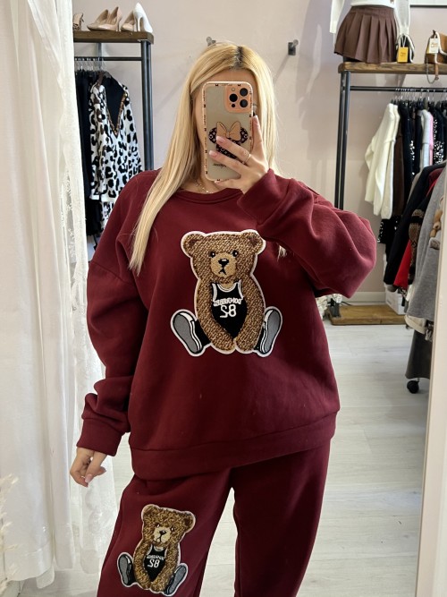 Felpa TEDDY bordeaux