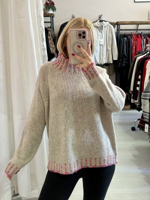 Maglione CONTRASTO beige