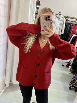 Cardigan TATA bordeaux