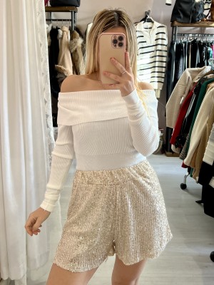 Shorts paillettes CHAMPAGNE