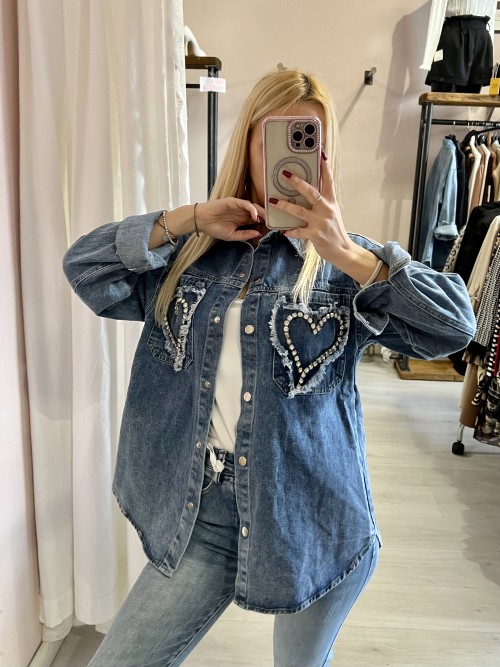 Giacca denim jeans CUORE