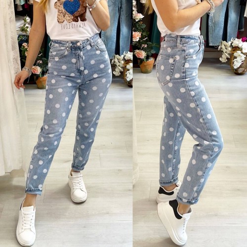 Jeans POIS GRANDI momfit