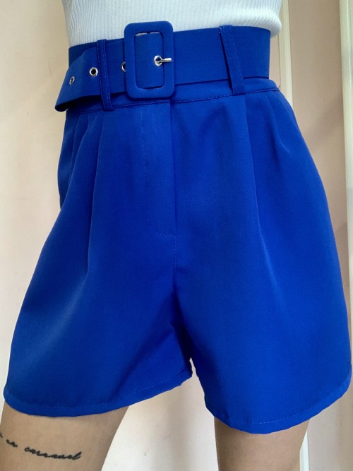 Shorts con cinturone BLU ELETTRICO