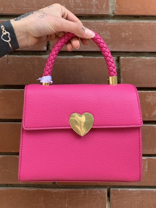 Borsetta chiusura a cuore FUCSIA