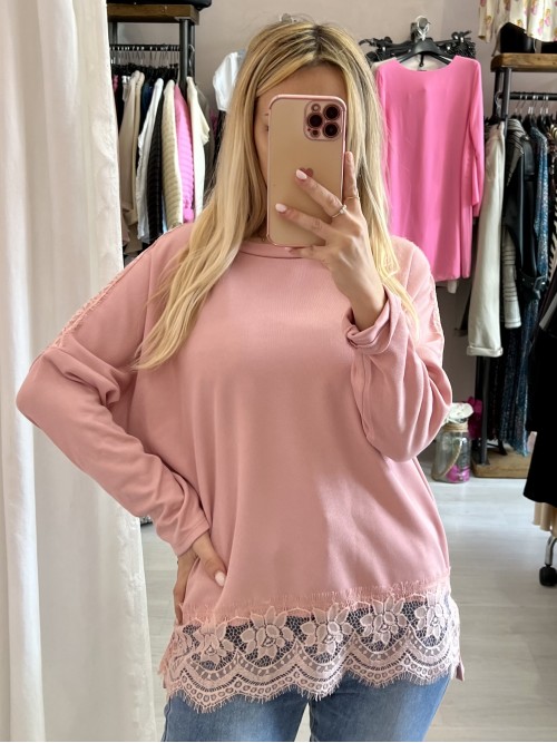 Maglia PEREGO con pizzo ROSA