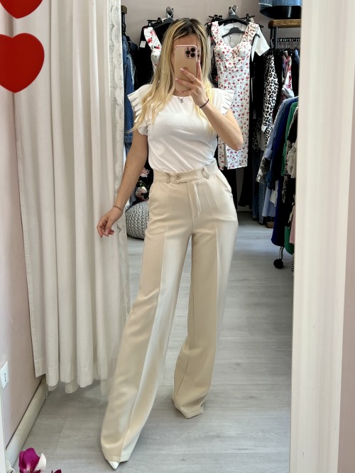 Pantaloni palazzo ELEGANCE beige