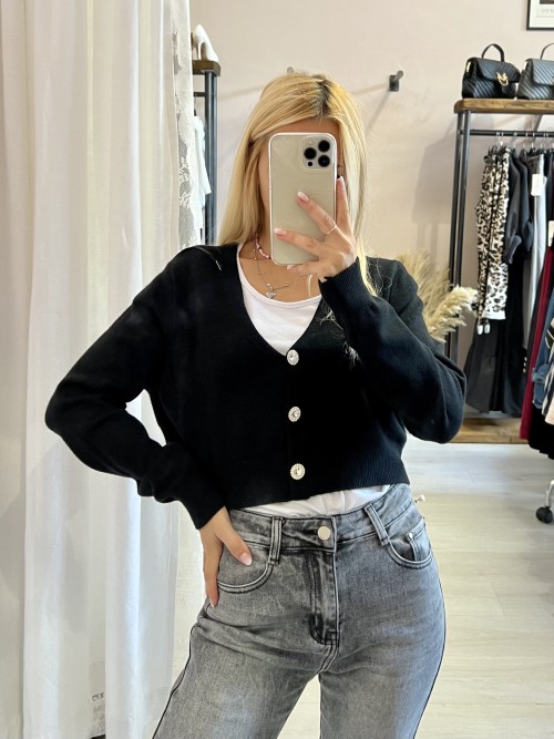 Cardigan crop ANGELA nero