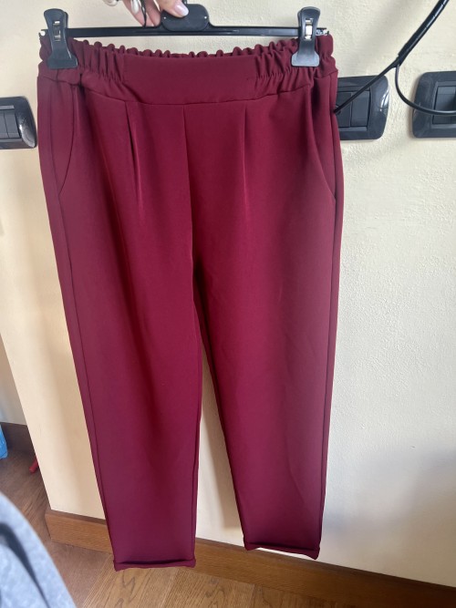 Pantaloni MONIA bordeaux